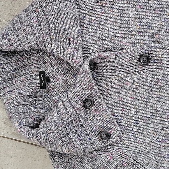 Talbots gray knitted button jacket size medium - Picture 3 of 4